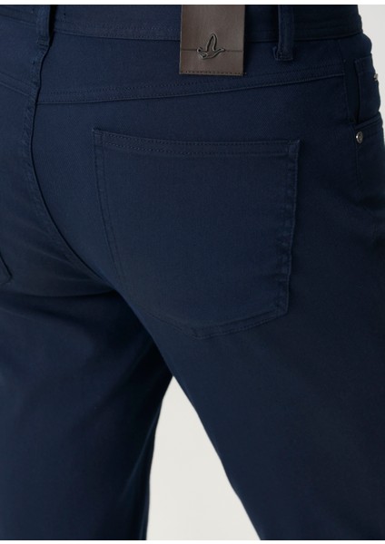 Lacivert Twill Dokulu Spor Pantolon