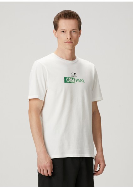 Beyaz Logo Baskılı T-Shirt modelleri