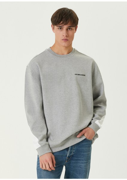 402 Gri Logo Nakışlı Sweatshirt