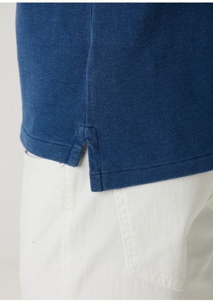 Indigo Polo Yaka T-Shirt