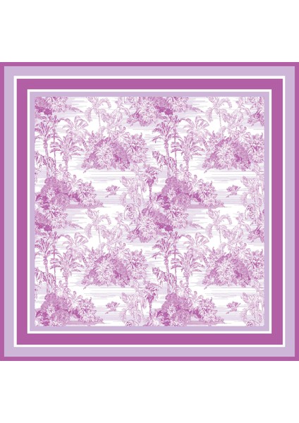 Toile De Jouy Lilac Ipek Kadın Şal