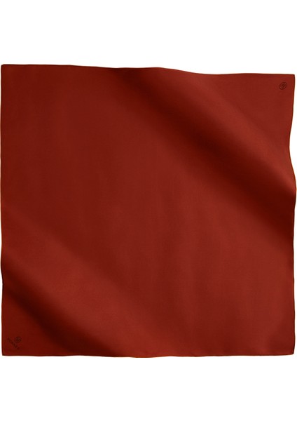 Bordo & Kahverengi Ipek Twill Kadın Eşarp