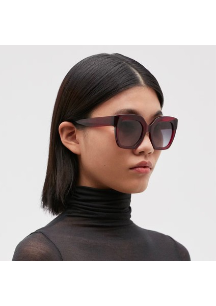 Pia 6866 6 Dikdörtgen Bordo Unisex Güneş Gözlüğü modelleri
