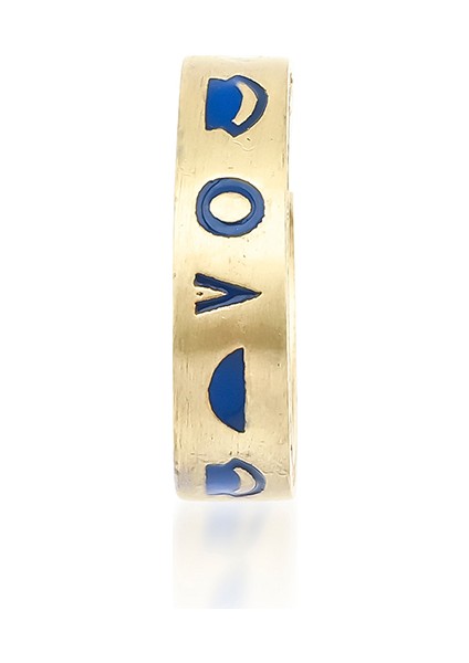 Horus Mineli 925 Ayar Gümüş Üzeri 14 Ayar Altın Kaplama Unisex Halka Kıkırdak Küpe