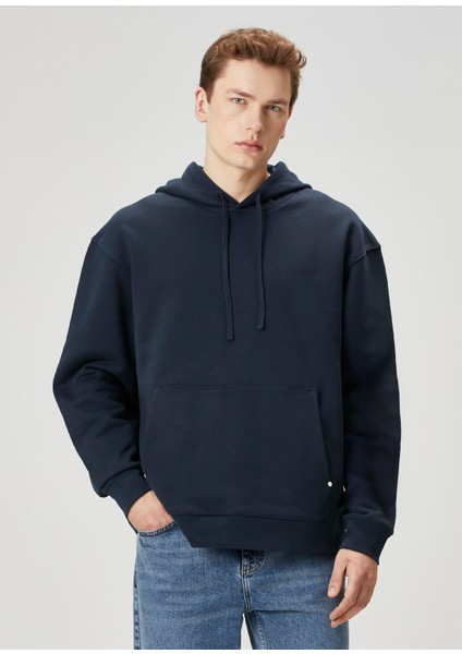Lacivert Kapüşonlu Sweatshirt