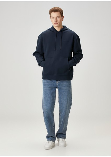 Lacivert Kapüşonlu Sweatshirt
