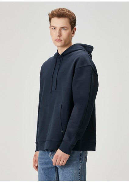Lacivert Kapüşonlu Sweatshirt