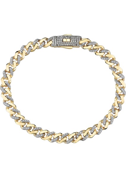 Swarovski Taşlı 14 Ayar Altın Gurmet Kadın Bileklik