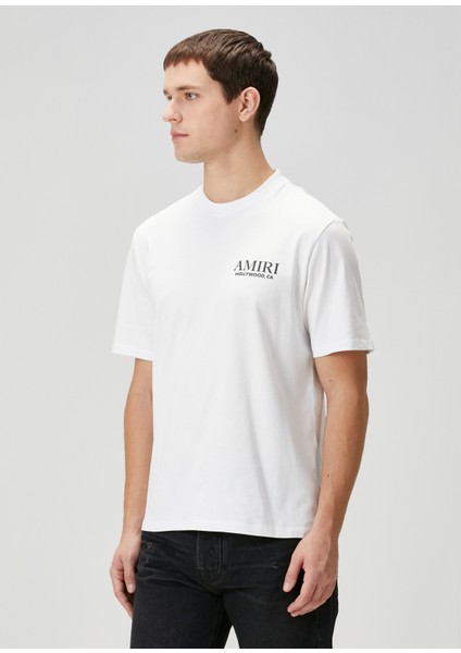 Beyaz Logo Baskılı T-Shirt modelleri