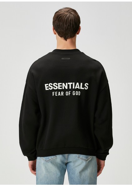 Siyah Logo Baskılı Sweatshirt fırsatları