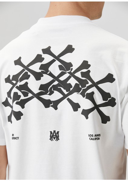 Beyaz Logo Baskılı T-Shirt