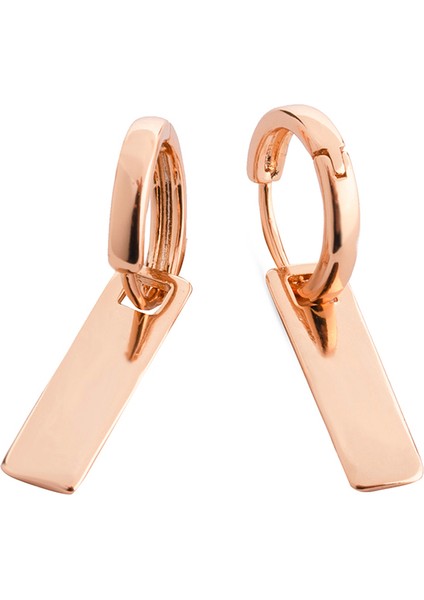Sallantılı Çubuk Rose Gold Paslanmaz Çelik Kadın Küpe