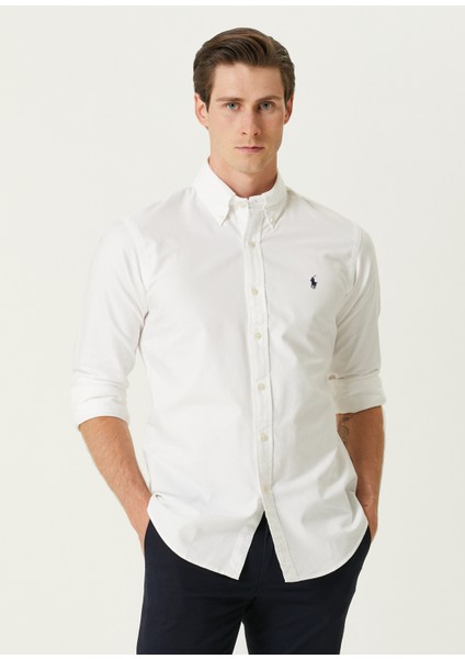 Custom Fit Beyaz Oxford Gömlek