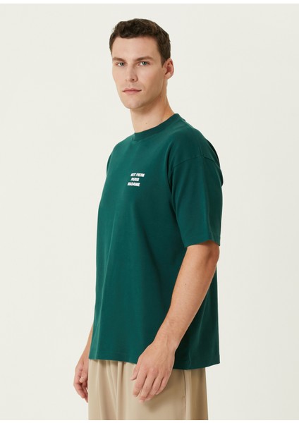 Koyu Yeşil Logo Baskılı T-Shirt modelleri