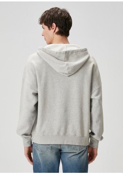 Gri Kapüşonlu Logo Detaylı Sweatshirt fırsatları