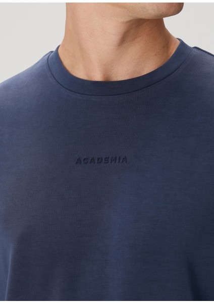 Lacivert Logo Detaylı Yumuşak Dokulu T-Shirt