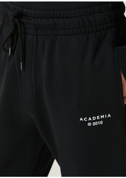 Siyah Beli Kordonlu Jogger Eşofman Altı