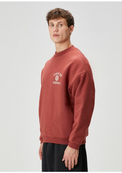 Kırmızı Logo Baskılı Sweatshirt modelleri