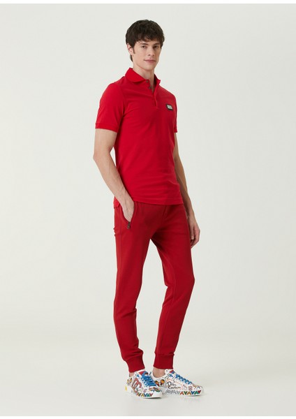 Kırmızı Polo Yaka Logo Detaylı T-Shirt fiyatları