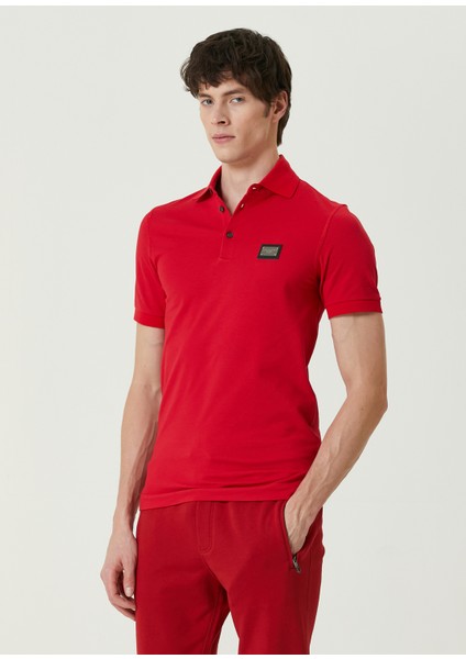 Kırmızı Polo Yaka Logo Detaylı T-Shirt modelleri