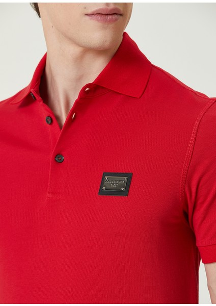 Kırmızı Polo Yaka Logo Detaylı T-Shirt indirimleri
