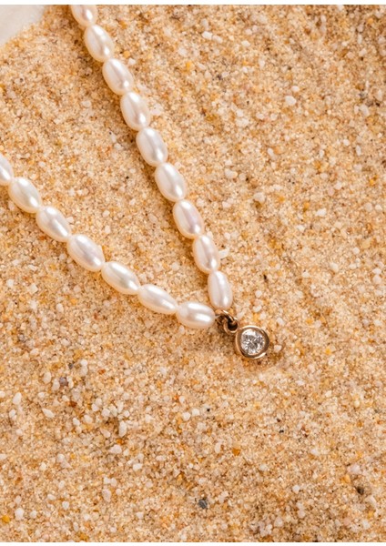 Deep Sea 14 Ayar Rose Gold Pırlantalı Kadın Inci Kolye fiyatları