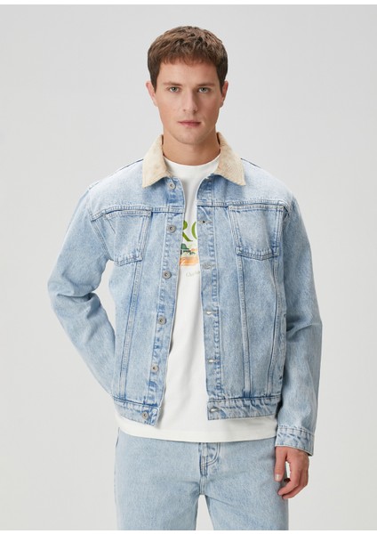 Delavee Açık Mavi Denim Ceket