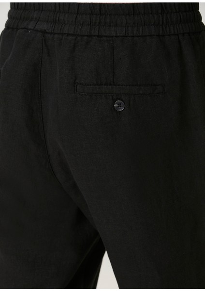 Siyah Keten Pantolon