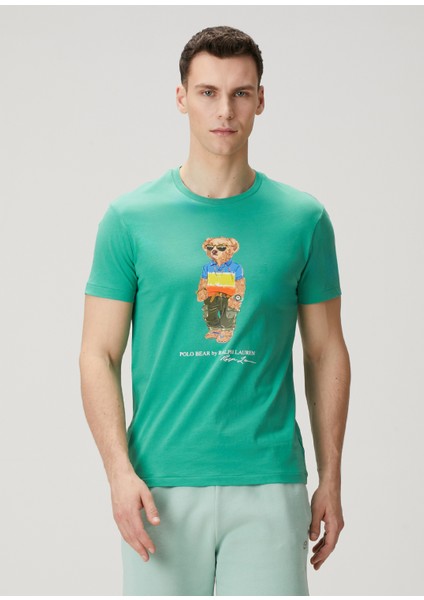 Yeşil Logo Baskılı T-Shirt