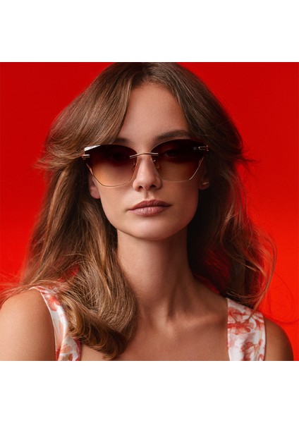 Hm 1704 C2 Cat Eye Altın Rengi Havana Metal Kadın Güneş Gözlüğü modelleri