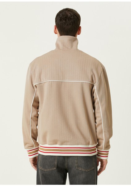 Haki Çizgi Desenli Sweatshirt