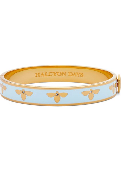 Bee Forget Me Not Gold Hinged 18 Ayar Altın Kaplama Kadın Bileklik