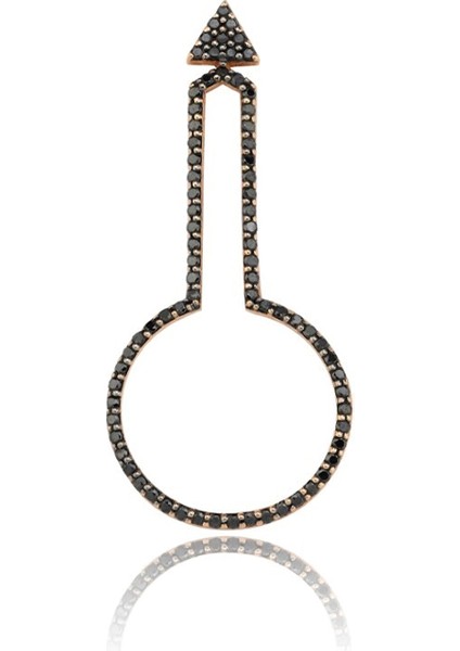 Tılsımlı 14 Ayar Rose Gold Kadın Küpe