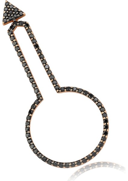 Tılsımlı 14 Ayar Rose Gold Kadın Küpe