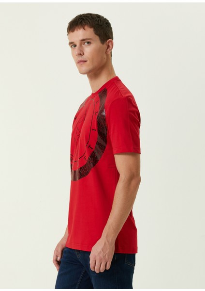 Kırmızı Varak Baskılı T-Shirt modelleri