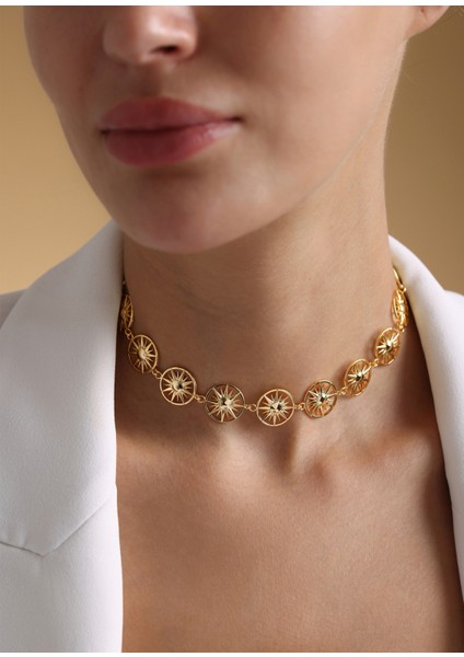 Soleil Bronz Altın Kaplama Kadın Choker