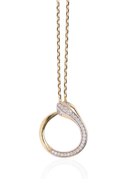 Serpentine Diamond Necklace Pırlanta Taşlı 14 Ayar Altın Kadın Kolye