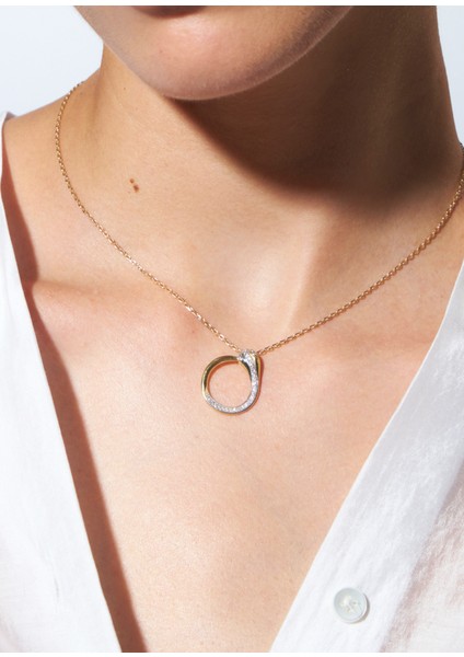 Serpentine Diamond Necklace Pırlanta Taşlı 14 Ayar Altın Kadın Kolye modelleri