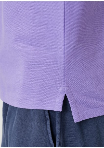 Lila Polo Yaka T-Shirt