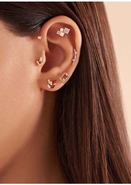 Mitis Pırlanta Taşlı 14 Ayar Rose Altın Kadın Piercing fiyatları