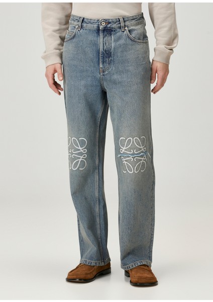 Anagram Mavi Logo Nakışlı Baggy Jean Pantolon fiyatları