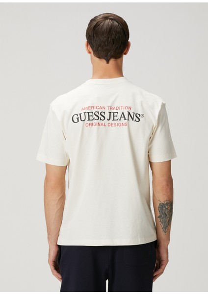Krem Logo Baskılı T-Shirt fırsatları