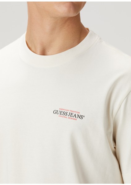 Krem Logo Baskılı T-Shirt indirimleri