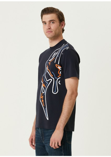 Lacivert Grafik Baskılı T-Shirt modelleri