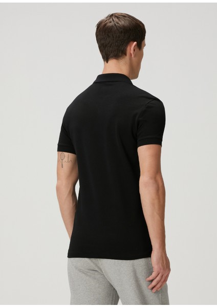 Siyah Polo Yaka Organik Pamuk T-Shirt fırsatları
