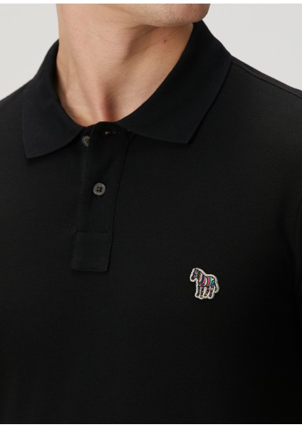 Siyah Polo Yaka Organik Pamuk T-Shirt indirimleri