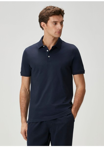 Lacivert Polo Yaka Basic T-Shirt fiyatları
