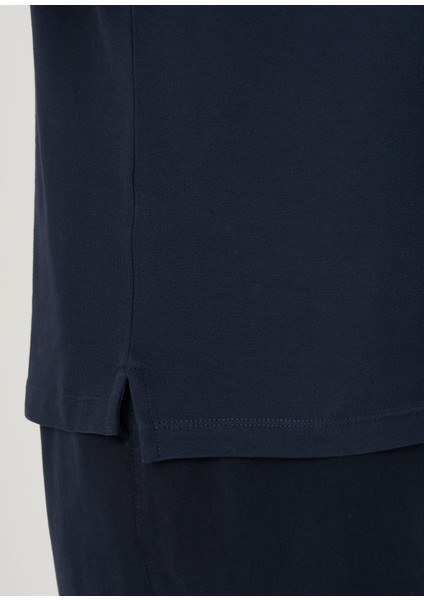 Lacivert Polo Yaka Basic T-Shirt