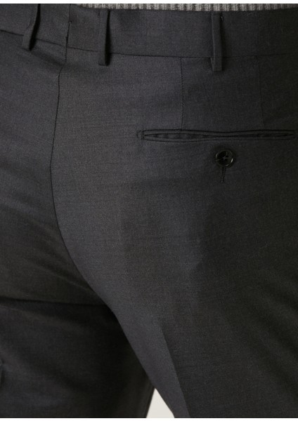 Koyu Gri Yün Pantolon