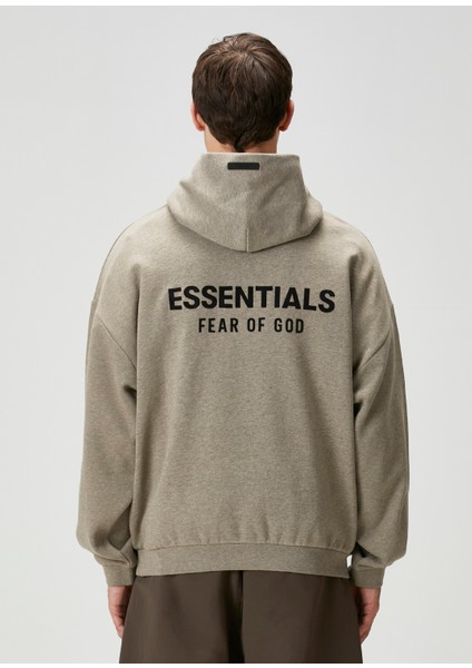 Gri Kapüşonlu Logo Baskılı Sweatshirt fırsatları